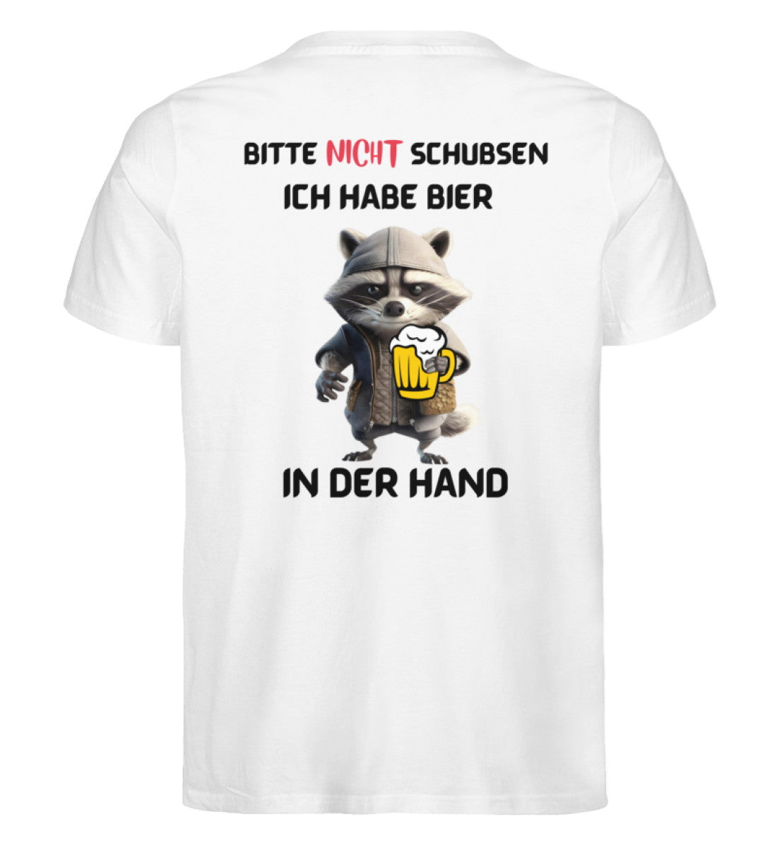 BITTE NICHT SCHUBSEN WASCHBÄR "BACKPRINT" - Herren Premium Organic Shirt